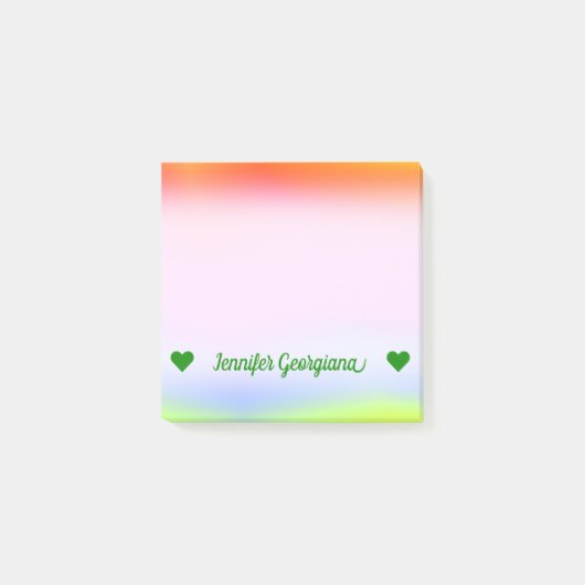 名前をカスタムする; おもしろいの多彩の虹そっくりのパターン ポストイット (正面)