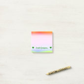 名前をカスタムする; おもしろいの多彩の虹そっくりのパターン ポストイット (デスク上)