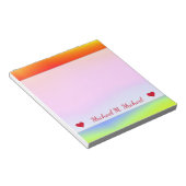 名前をカスタムする;おもしろい数々の色の虹のようなパターン ノートパッド (アングル)