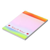 名前をカスタムする;おもしろい数々の色の虹のようなパターン ノートパッド (回転)