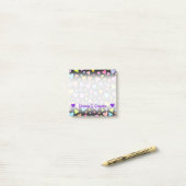 名前をカスタムする;おもしろい、愛情、カラフルハートパターン ポストイット (デスク上)