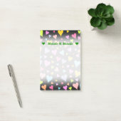 名前をカスタムする+おもしろい、愛情、ハートパターカラフルン ポストイット (オフィス)