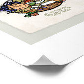 名前をカスタムする!かわいいイタリアン調理師スパゲティパピーアート ポスター (角)