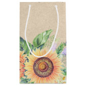 名前をカスタムする |ひまわり素朴の結婚式の引き出物バッグ スモールペーパーバッグ (裏面)