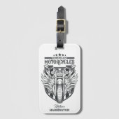 名前をカスタムする「アメリカンモトサイクルズ」 ラゲッジタグ (正面縦)