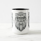 名前をカスタムする「アメリカンモトサイク」マグカップ マグカップ (中央)