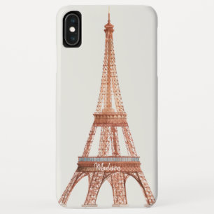 名前をカスタムする ウォーターカラーエッフェルタワーパリフランス iPhone XS MAXケース
