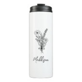 名前をカスタムする、エレガントタイポグラフィ花束 タンブラー (正面)