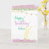 名前をカスタムする/エージハッピーバースデーモダン水彩 カード (黄色い花)