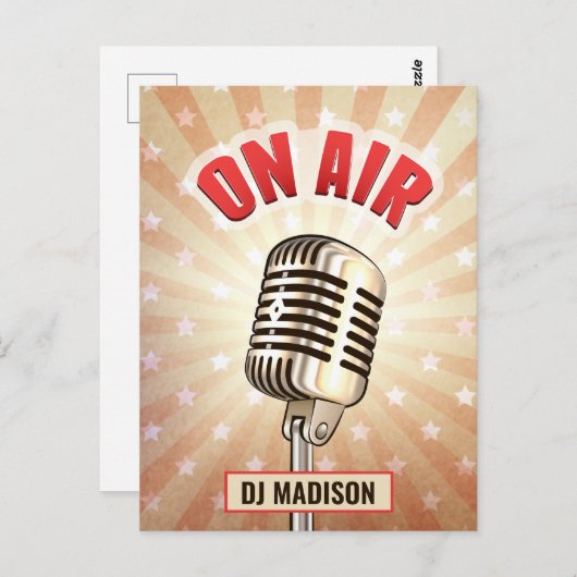 名前をカスタムする「オンエア」マイクはがき ポストカード (正面/裏面)