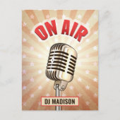 名前をカスタムする「オンエア」マイクはがき ポストカード (正面)