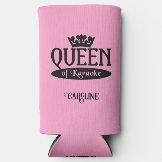 名前をカスタムする&カラオケクイーン スリム缶クーラー (正面)