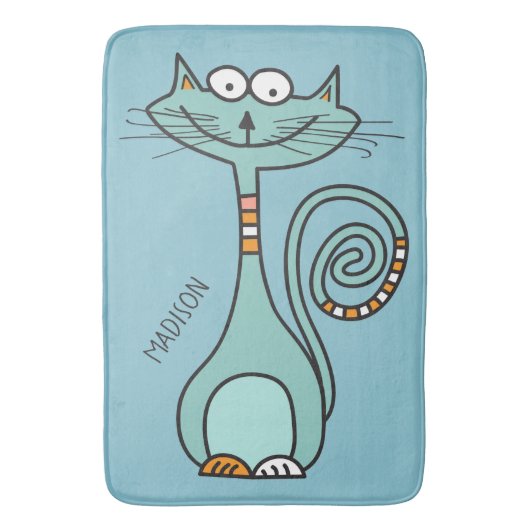 名前をカスタムする&カラーおもしろいキャットバスマット バスマット (正面縦)