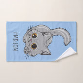 名前をカスタムする&カラーかわいい子猫タオルセット バスタオルセット (ハンドタオル)