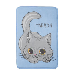 名前をカスタムする&カラーかわいい子猫バスマット バスマット