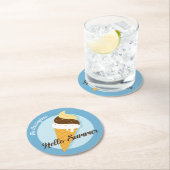 名前をカスタムする&カラーアイスクリームハロー紙コースター ラウンドペーパーコースター (インサイチュ)