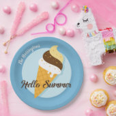 名前をカスタムする&カラーアイスクリームハロー紙プレート ペーパープレート (パーティー)