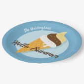 名前をカスタムする&カラーアイスクリームハロー紙プレート ペーパープレート (アングル)