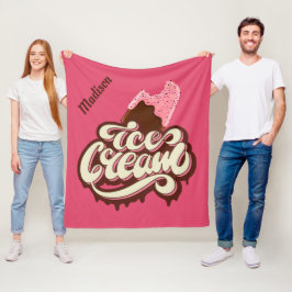 名前をカスタムする&カラーアイスクリームブランケット フリースブランケット