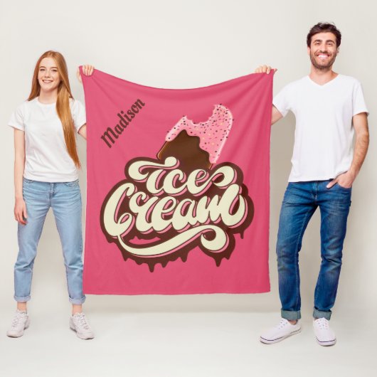 名前をカスタムする&カラーアイスクリームブランケット フリースブランケット (インサイチュ)