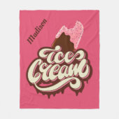 名前をカスタムする&カラーアイスクリームブランケット フリースブランケット (正面)