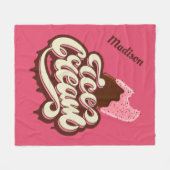 名前をカスタムする&カラーアイスクリームブランケット フリースブランケット (正面(横))
