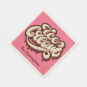 名前をカスタムする&カラーアイスクリーム紙ナプキン スタンダードランチョンナプキン (角)