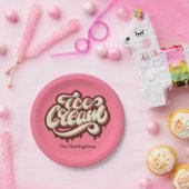 名前をカスタムする&カラーアイスクリーム紙プレート ペーパープレート (パーティー)