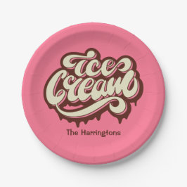 名前をカスタムする&カラーアイスクリーム紙プレート ペーパープレート