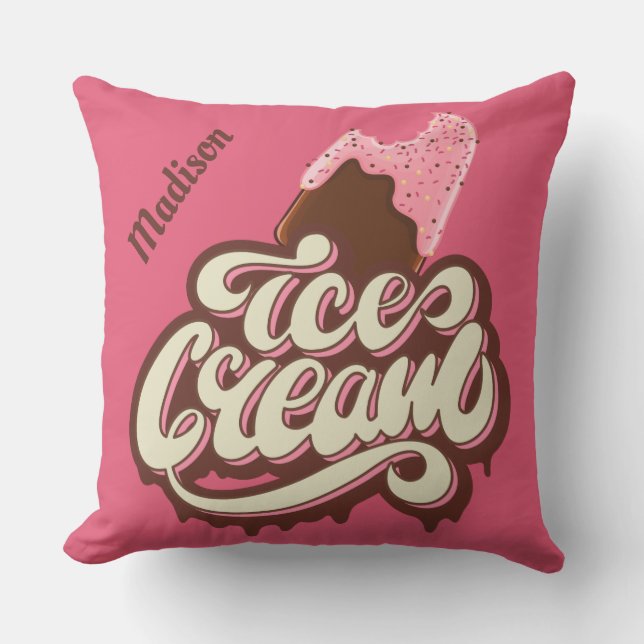 名前をカスタムする&カラーアイスクリーム装飾用クッション アウトドアクッション (正面)