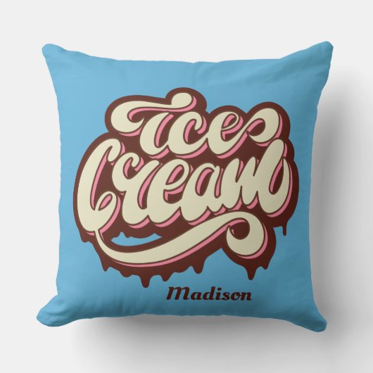 名前をカスタムする&カラーアイスクリーム装飾用クッション クッション (正面)