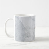 名前をカスタムする/カラーエレガント白大理石 コーヒーマグカップ (左)