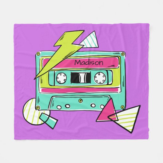 名前をカスタムする&カラーカゼットテープフリースブランケット フリースブランケット (正面(横))