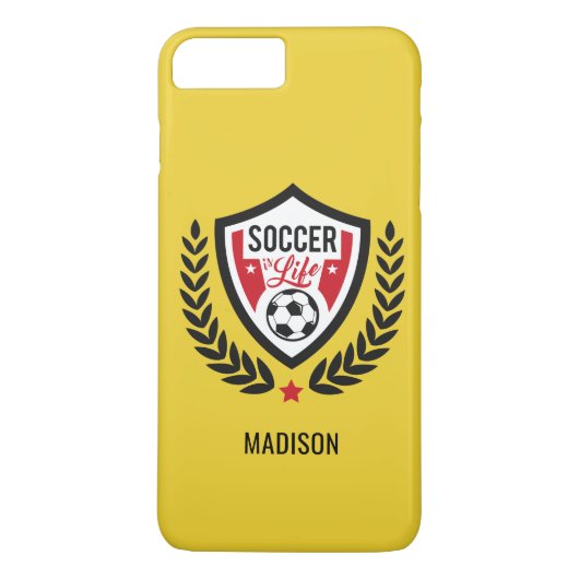 名前をカスタムする&カラーサッカーロゴの電話ケース Case-Mate iPhoneケース (裏面)