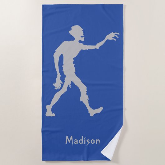 名前をカスタムする&カラーゾンビビーチタオル ビーチタオル (正面)