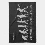 名前をカスタムする&カラーゾンビ進化キッチンタオル キッチンタオル (縦)