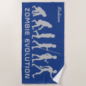 名前をカスタムする&カラーゾンビ進化ビーチタオル ビーチタオル (正面)