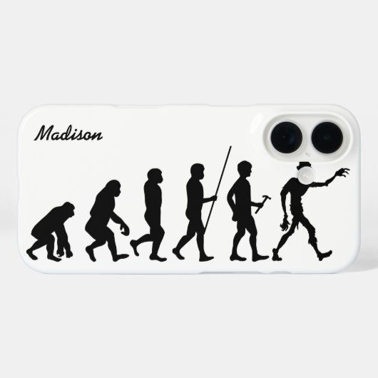 名前をカスタムする&カラーゾンビ進化電話ケース Case-Mate iPhoneケース (裏面 (横))