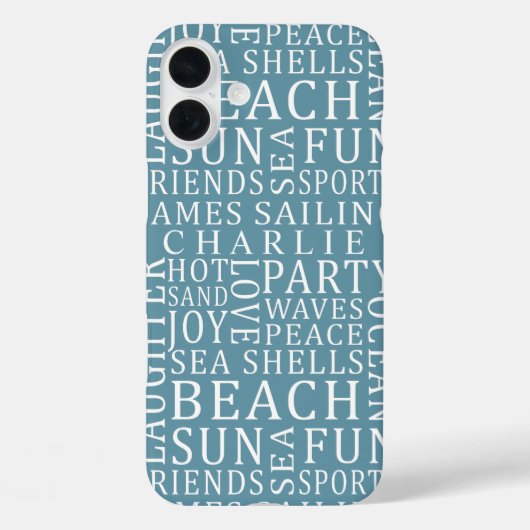 名前をカスタムする&カラービーチタイポグラフィケース Case-Mate iPhoneケース (裏面)