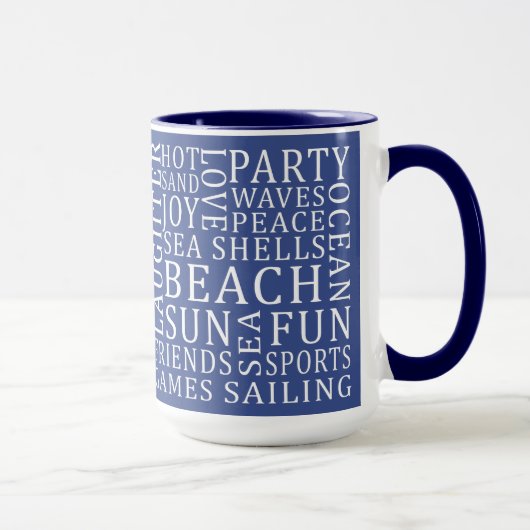 名前をカスタムする&カラービーチハウスマグ マグカップ (右)