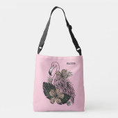 名前をカスタムする&カラーピンクフラミンゴ クロスボディバッグ (裏面)