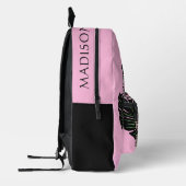 名前をカスタムする&カラーピンクフラミンゴ プリントバックパック (左)