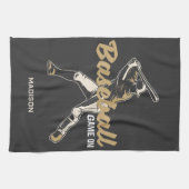 名前をカスタムする&カラー野球選手 キッチンタオル (横)