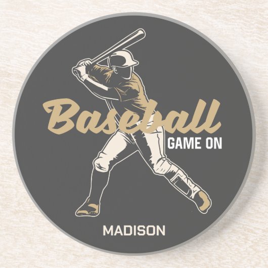 名前をカスタムする&カラー野球選手 コースター (正面)