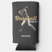 名前をカスタムする&カラー野球選手 スリム缶クーラー (正面)