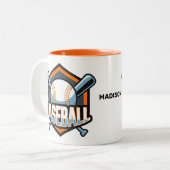 名前をカスタムする&カラー野球 ツートーンマグカップ (正面左)