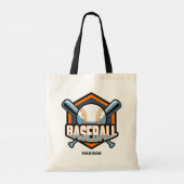名前をカスタムする&カラー野球 トートバッグ (裏面)