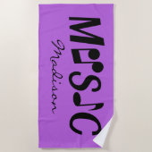 名前をカスタムする&カラー音楽ビーチタオル ビーチタオル (正面)