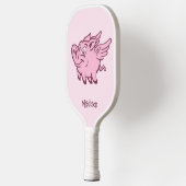 名前をカスタムする&カラー飛んでいるピグ ピックルボールラケット (左)