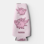 名前をカスタムする&カラー飛んでいるピグ ボトルクーラー (正面)